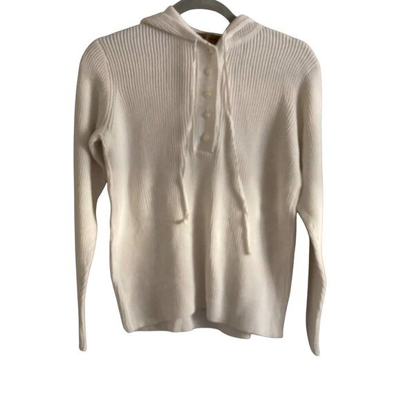 3 Ribbed Top  i.e. Relaxed Fit White Hoodie Old Navy Valerie Steven  M - Picture 2 of 16